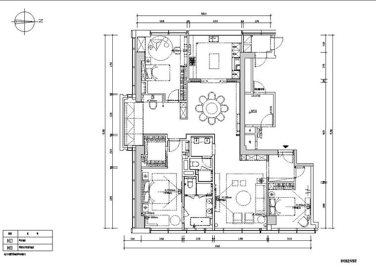 222 ㎡现代轻奢住宅装修施工图+效果图+模型-弱电布置图