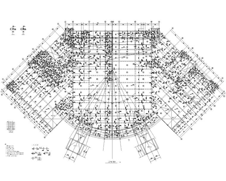 校园公园施工图资料下载-大型五层校园食堂混凝土框架结构施工图CAD