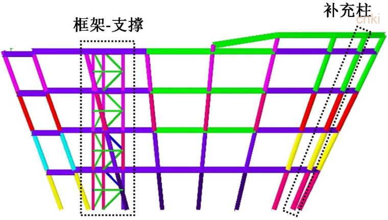 钢框架和框架资料下载-某多层外倾钢框架结构隔震设计与分析
