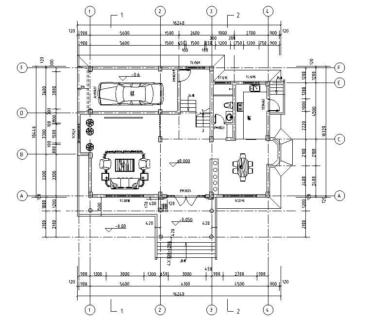 四层豪华别墅施工图结构图资料下载-豪华四层别墅带阁楼混凝土结构施工图CAD
