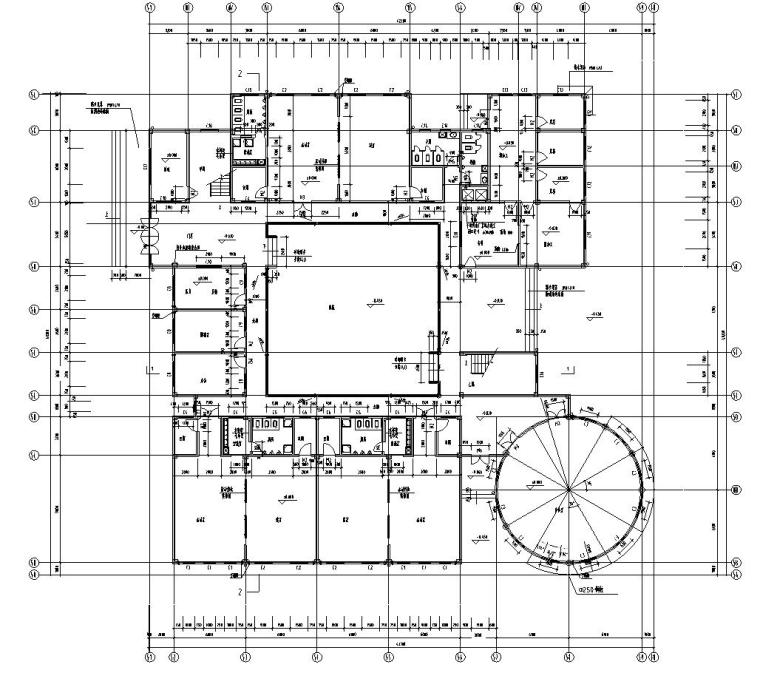 建筑屋顶施工图节点图资料下载-某三层幼儿园框架结构施工图CAD含建筑图