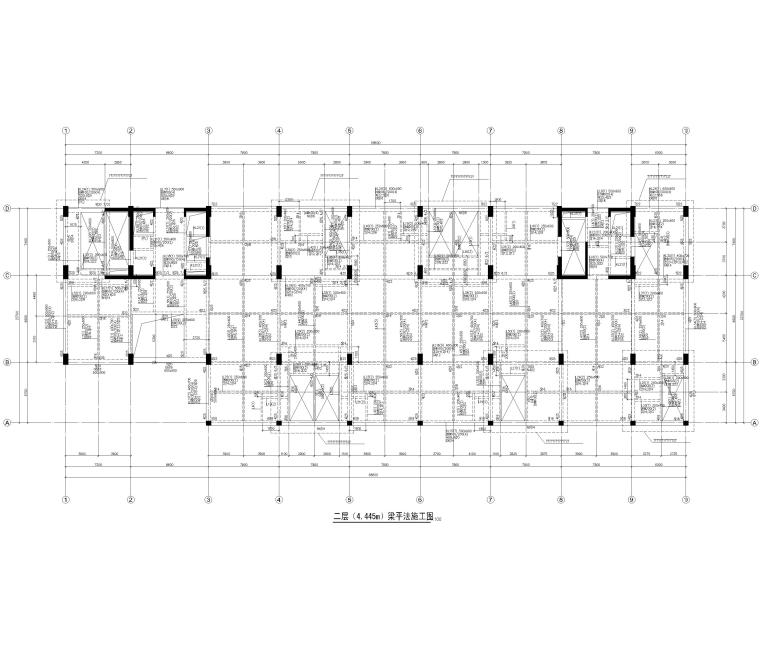 高层建筑全套施工图cad资料下载-[上海]2栋高层商务办公楼全套施工图2017