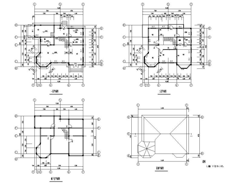 地下室结构建筑图资料下载-砖混二层别墅带地下室结构施工图CAD