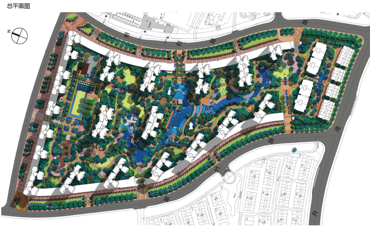 景观平面图剖面图资料下载-[广西]南宁东方休闲主义居住区景观方案