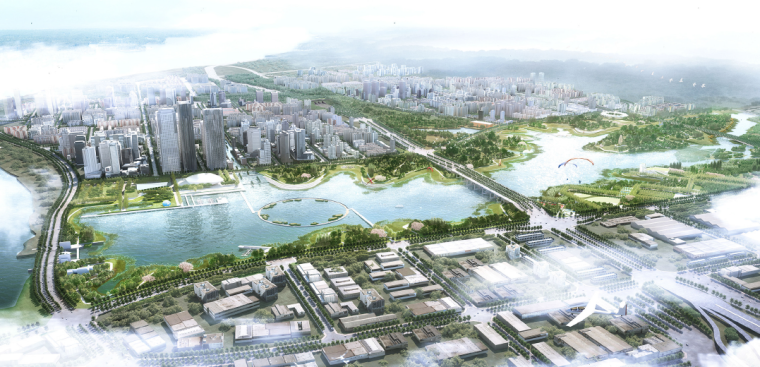 城市主题公园案例研究资料下载-[江西]南昌城市生态湖泊休闲主题公园景观