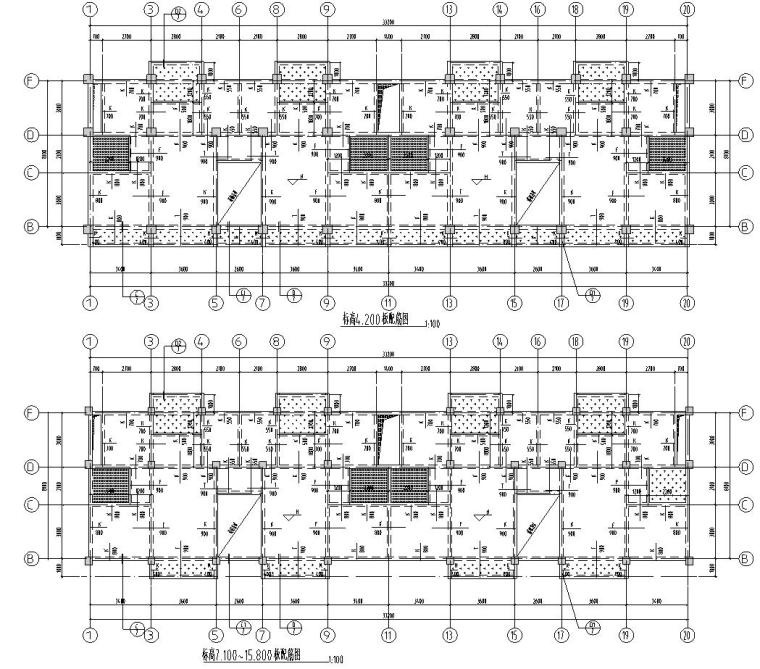 六层结构设计施工图资料下载-六层框架保障住房混凝土结构施工图CAD