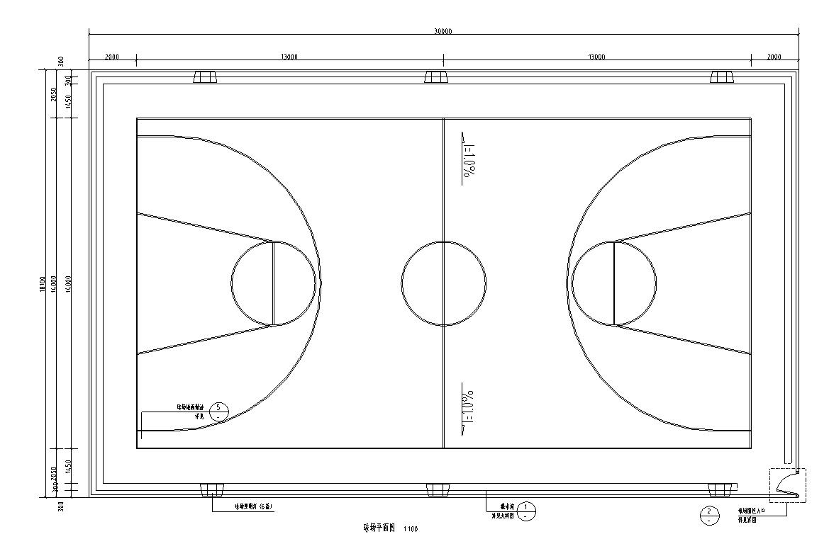 篮球场详图大样图设计