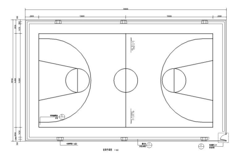 室外篮球场电气设计图资料下载-篮球场详图大样图设计