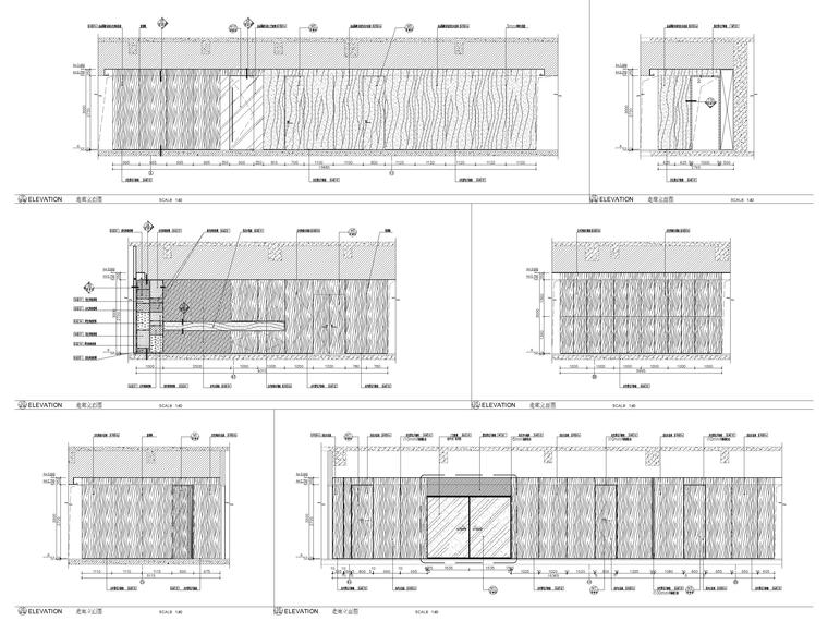 [江西]办公大楼开敞办公空间室内装修施工图-走廊立面图