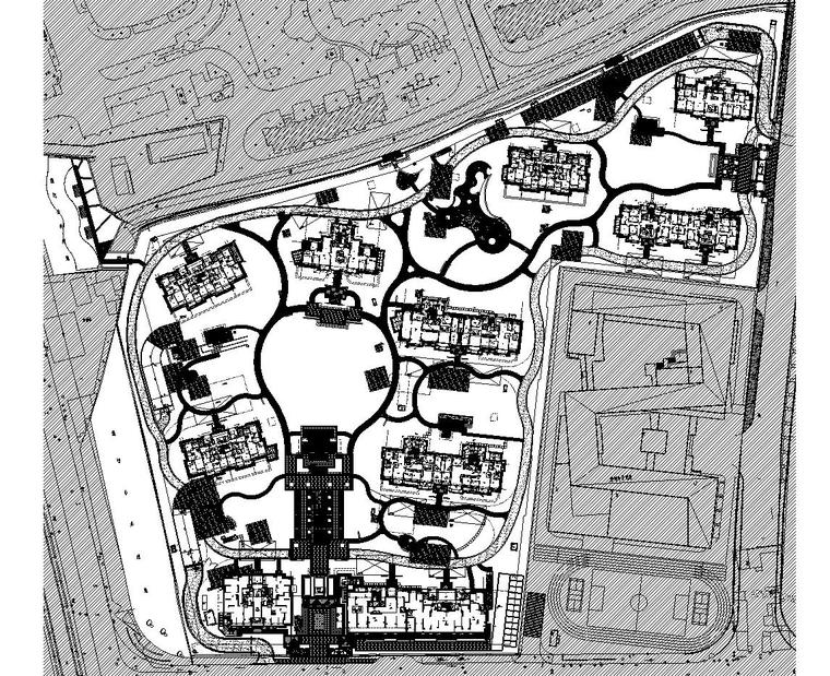 居住区施工模型资料下载-[上海]知名企业现代风居住区景观施工图