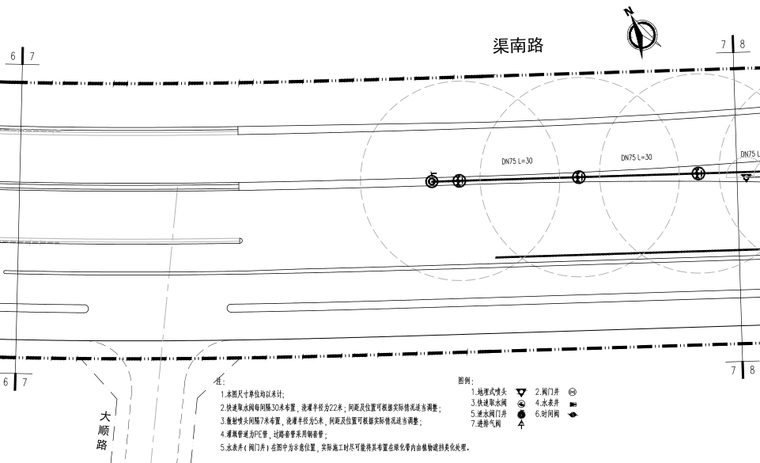 [郑州]城市快速路_绿化工程施工图(151P)-灌溉平面设计图