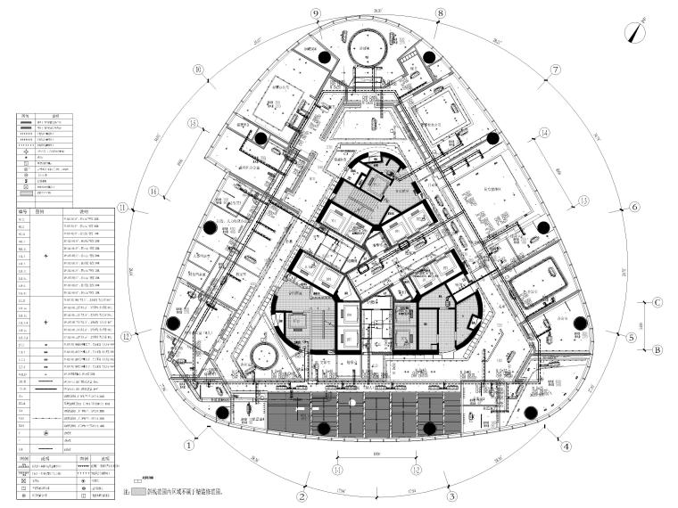 [江西]办公大楼开敞办公空间室内装修施工图-水管布置图