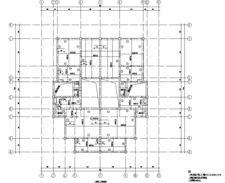 度假cad图资料下载-某度假中心三层别墅混凝土结构施工图CAD
