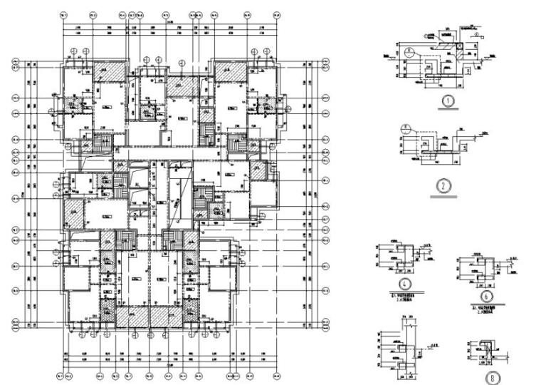 点式高层公寓CAD资料下载-重庆33层点式高层住宅剪力墙结构施工图CAD