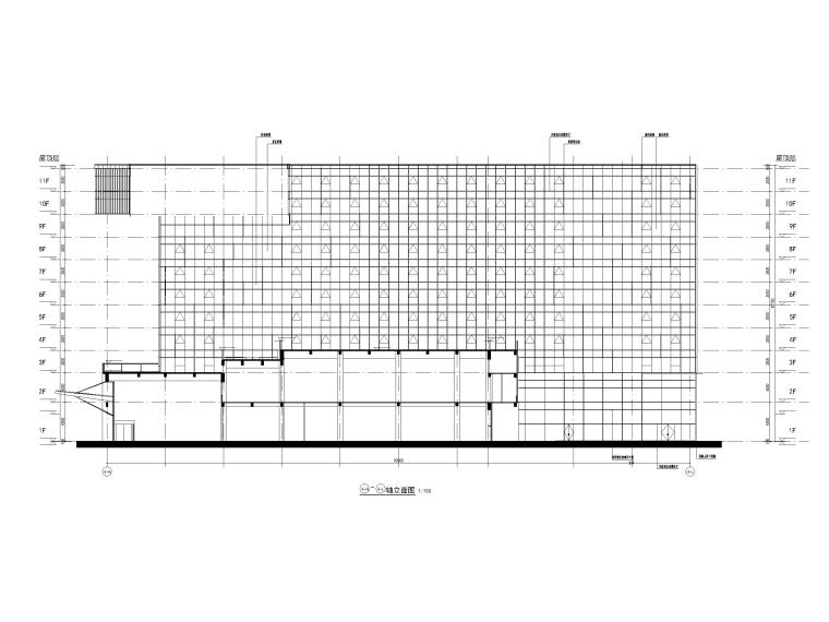 城市广场高层酒店_办公建筑施工图2015-立面图2