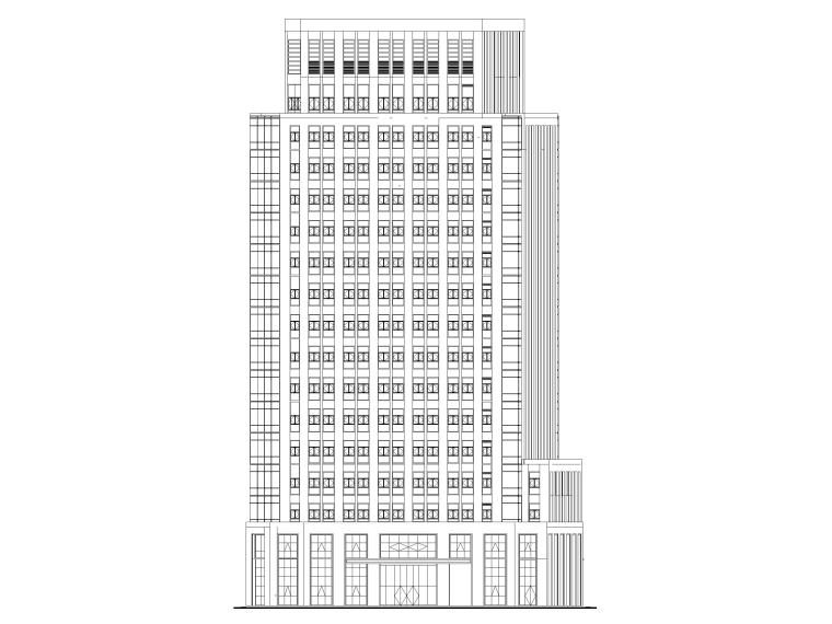 小区楼建筑su资料下载-莲湖大厦16层框筒结构办公楼建筑施工图