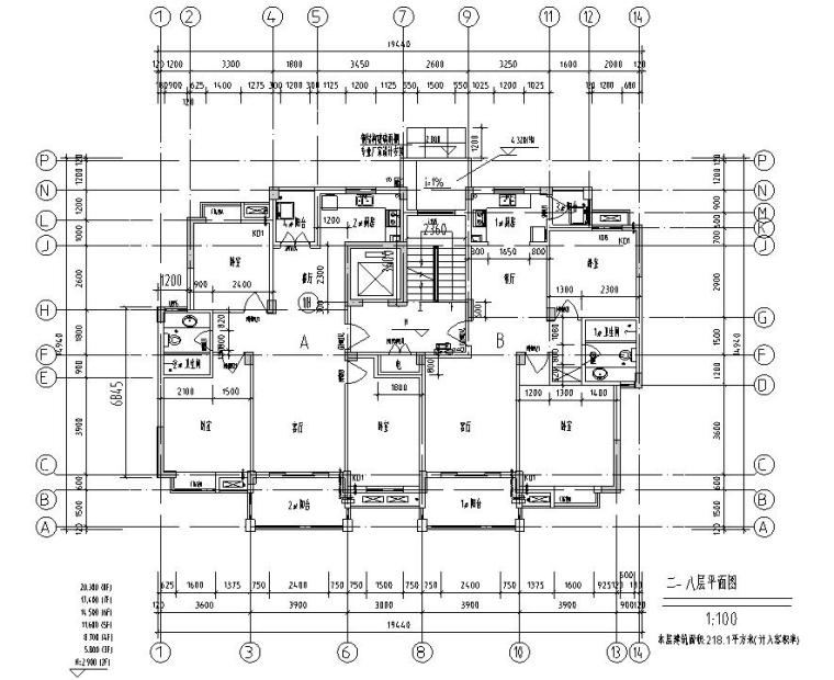 某9层小高层住宅剪力墙结构施工图cad