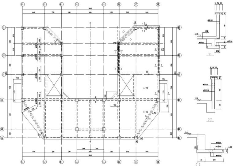 3层别墅平面cad资料下载-河南3层高档别墅混凝土结构施工图CAD