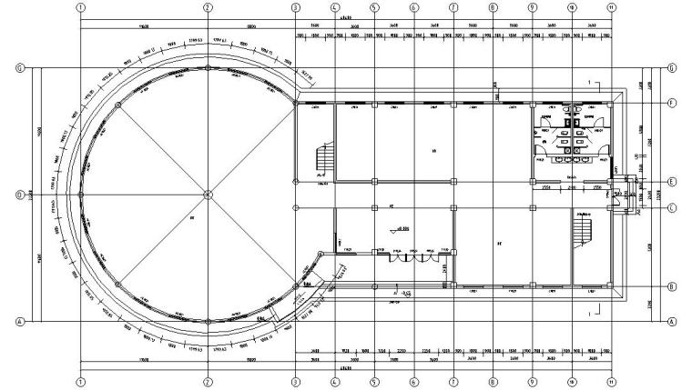 4层办公楼结构平面施工图资料下载-某企业四层办公楼混凝土结构施工图CAD