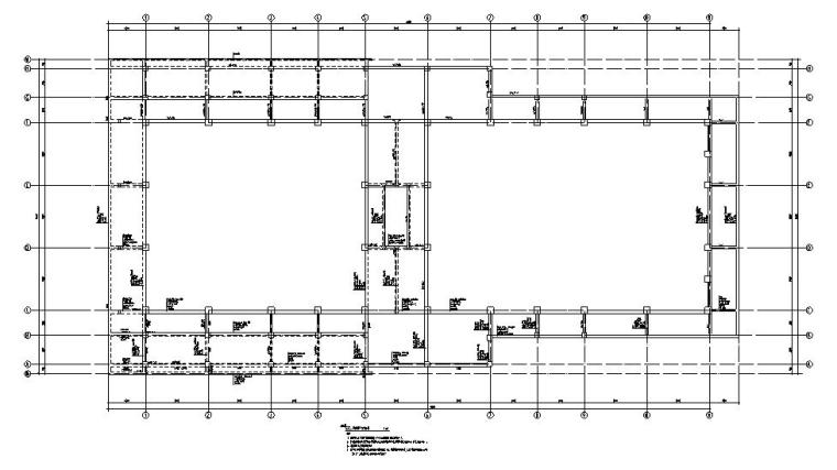 某报告厅建筑混凝土结构施工图CAD-结构布置图