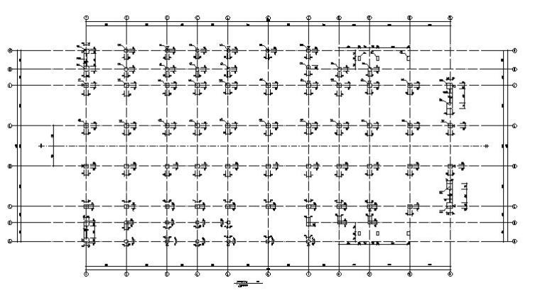 某报告厅建筑混凝土结构施工图CAD-结构柱布置图