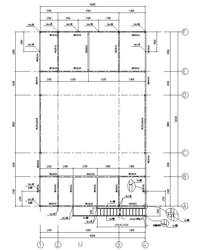 2层钢结构售楼部施工方案资料下载-三层钢结构售楼部框架结构施工图CAD
