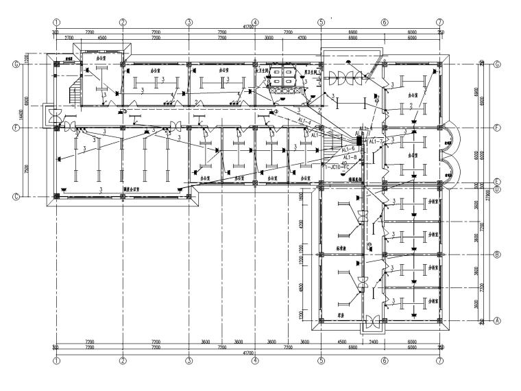 二层办公楼施工图纸资料下载-二层办公楼电气施工图