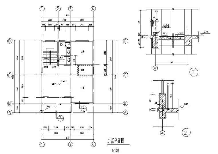 三层住宅平面资料下载-某小型乡村三层住宅混凝土结构施工图CAD