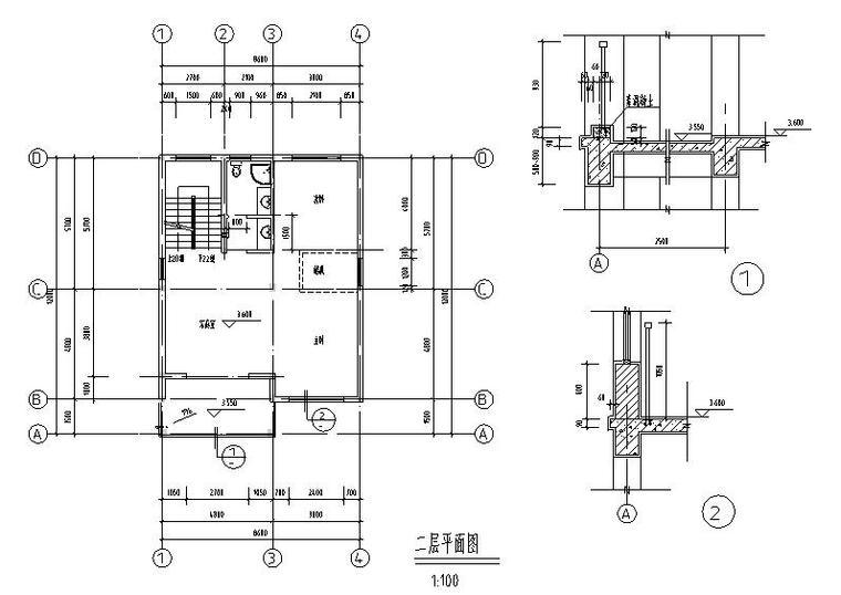 3层小型商场cad资料下载-某小型乡村三层住宅混凝土结构施工图CAD