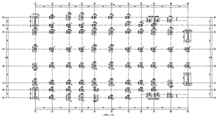 某报告厅建筑混凝土结构施工图CAD-基础布置图