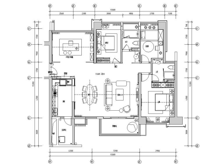 cad现代简约风格资料下载-现代简约风格壹方中式户型CAD施工图设计