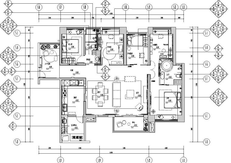 住宅施工样板ppt资料下载-知名企业现代尊享住宅样板房装修CAD施工图