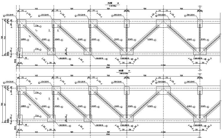 钢结构屋架支撑布置图资料下载-钢结构桁架布置图集CAD