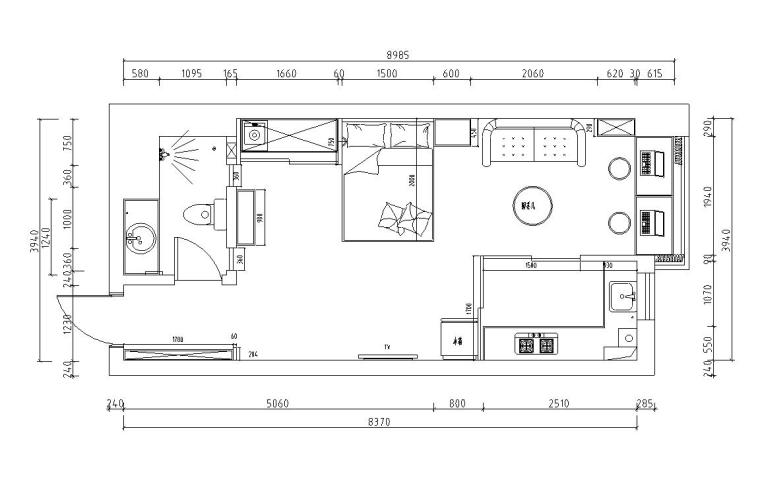 北欧风格设计原理资料下载-北欧风格公寓一居室住宅装修施工图设计