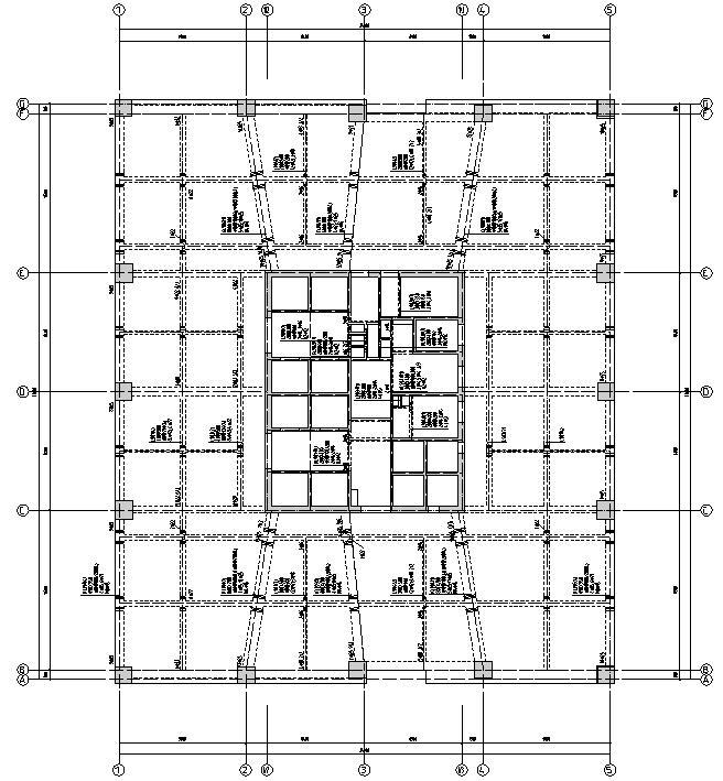 某超高层商业办公框架核心筒结构施工图CAD-结构配筋图