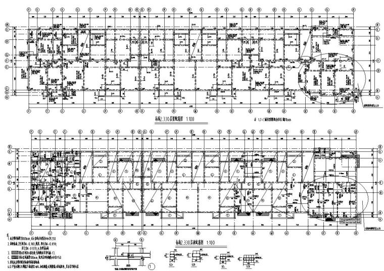 10层框架建筑施工图资料下载-6层框架住宅带车库混凝土结构施工图CAD