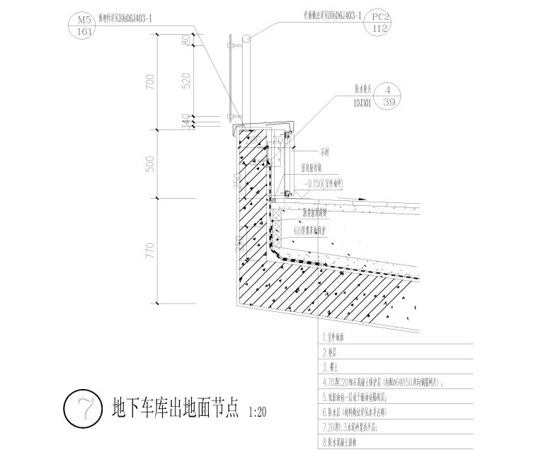 [宁波]地下防水节点2016（CAD）-地下车库出地面节点