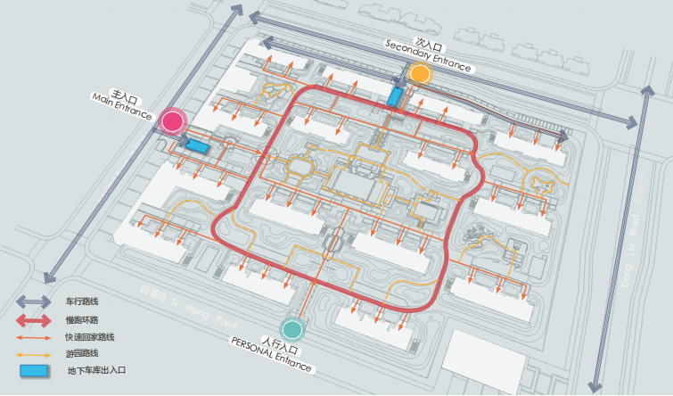 居住区道路系统分析图图片