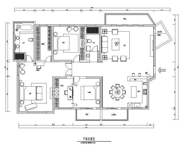 大平层CAD设计图资料下载-现代简约-200㎡大平层住宅装修施工图设计