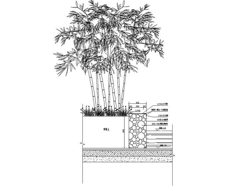 卵石框树池做法节点详图设计