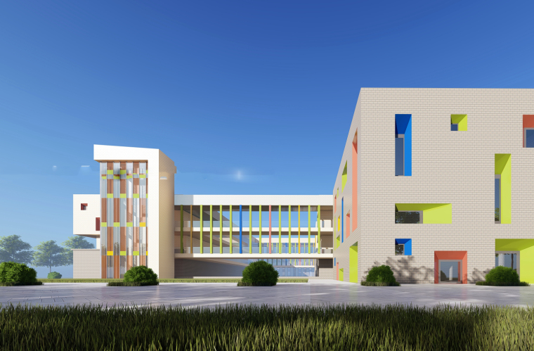 世界知名幼儿园建筑资料下载-知名企业现代简约幼儿园建筑模型设计