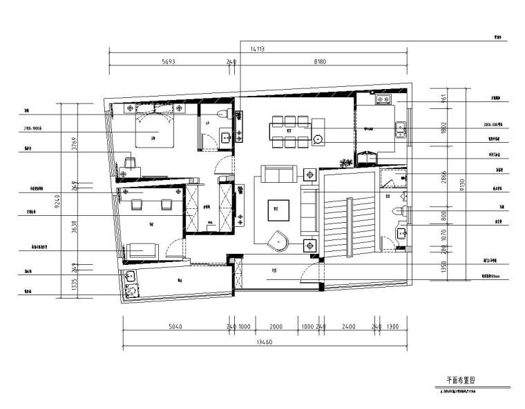 120家装施工图资料下载-现代简约㎡1202室2厅2卫住宅装修施工图设计