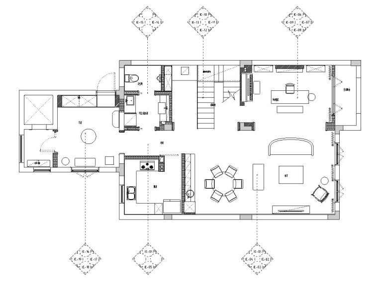 三层住宅平面资料下载-简约风格三层别墅住宅装修施工图设计