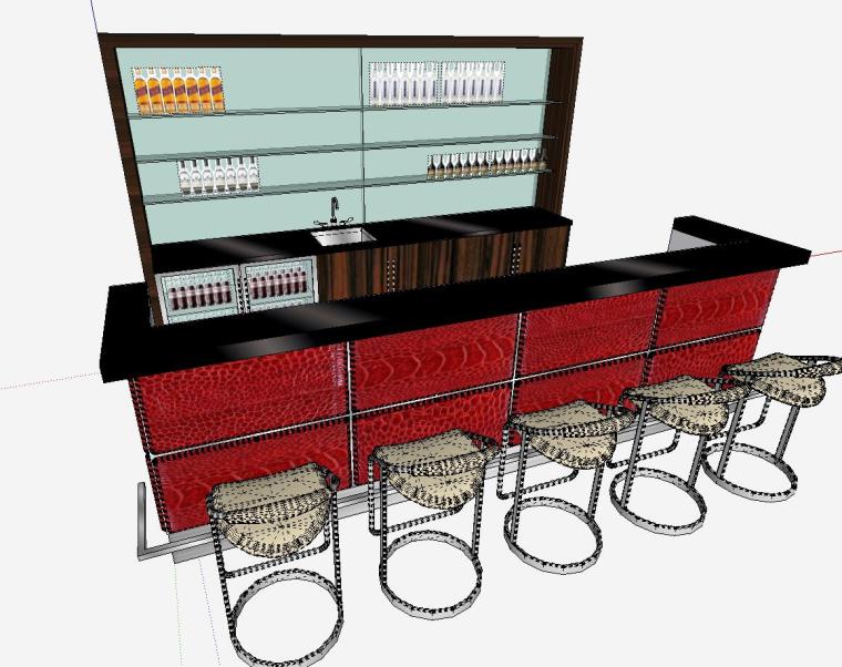 咖啡厅施工组织设计资料下载-咖啡厅室内SU模型设计