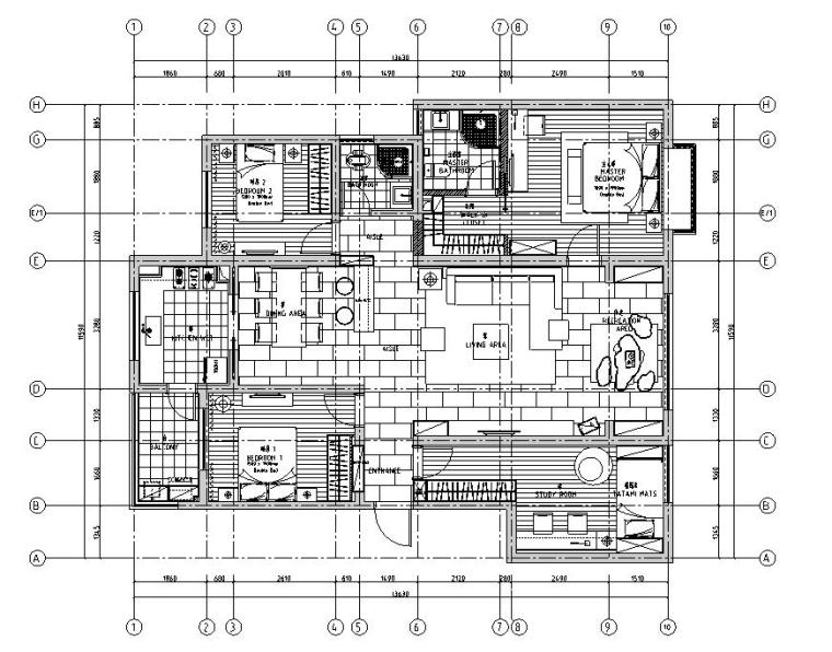 装修施工下载资料下载-现代简约四室两厅住宅装修施工图设计