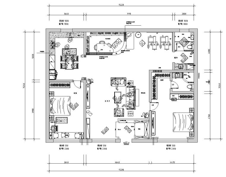 家装施工图三室两厅资料下载-美式风格三室两厅住宅装修施工图设计