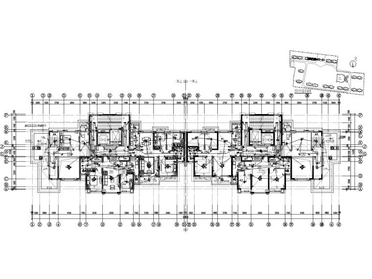 [山东]知名地产29层住宅楼电气施工图-1照明平面图