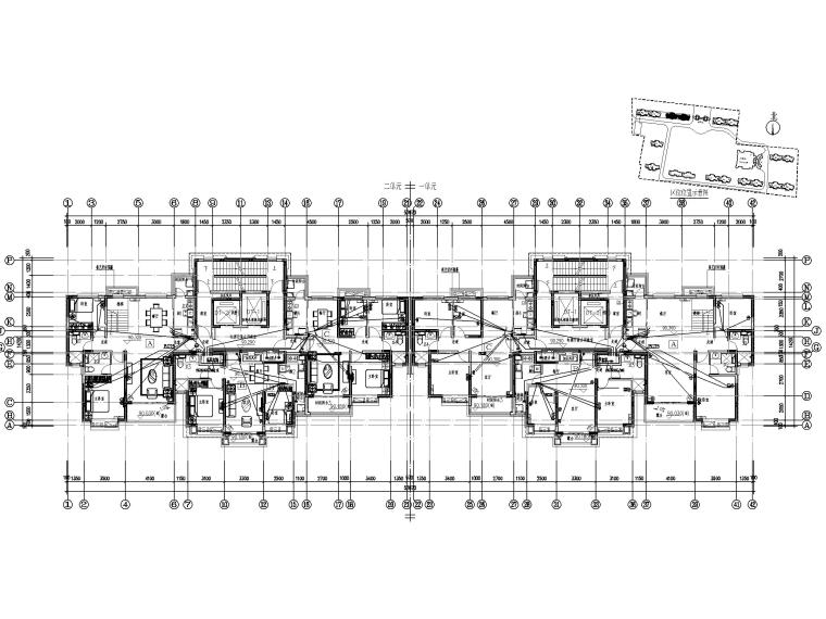 [山东]知名地产29层住宅楼电气施工图-2弱电平面图