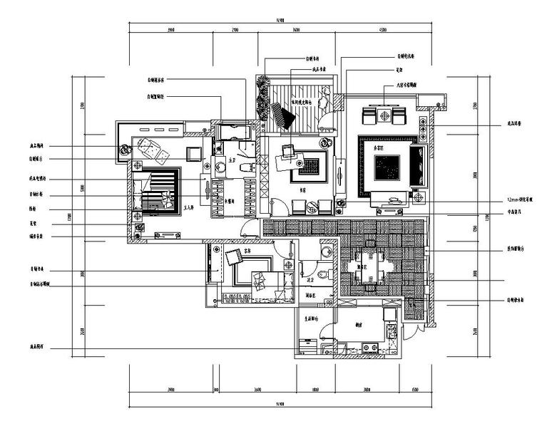 现代简约风格景观su资料下载-现代简约风格样板间施工图设计+效果图