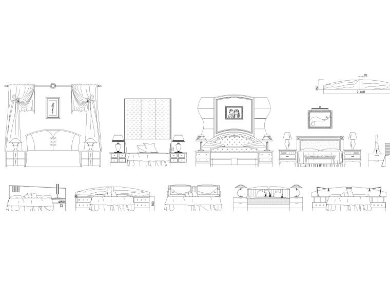 中式家具立面图库CAD资料下载-交通工具，灯具等CAD平立面图库
